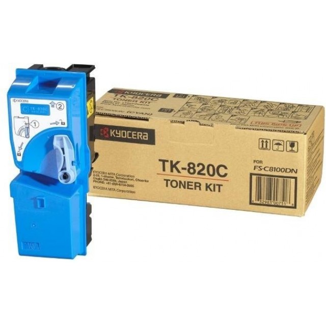 Kyocera TK-820C оригинална синя тонер касета