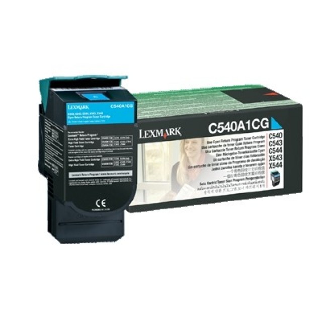 Lexmark C540A1CG оригинална синя тонер касета (Return Program)