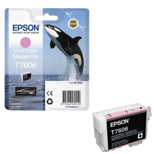 Epson T7606 ярко светлочервена мастилена касета