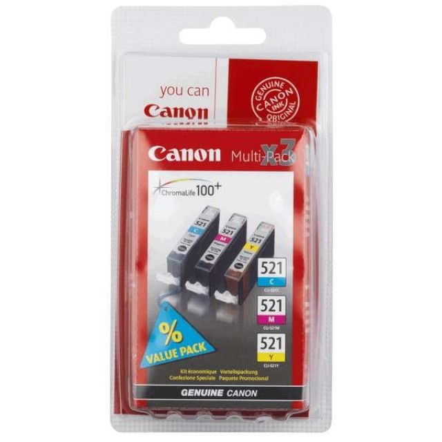 Canon CLI-521C/M/Y комплект мастилени касети