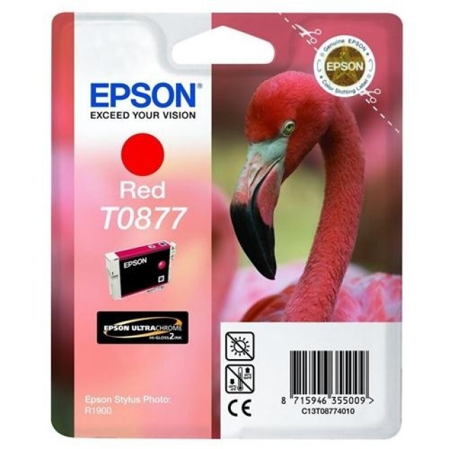 Epson T0877 червена мастилена касета
