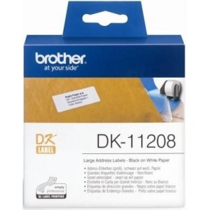Brother DK-11208 големи адресни етикети, черен текст на бяла основа