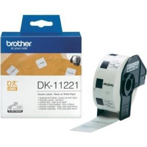 Brother DK-11221 квадратни етикети, черен текст на бяла основа
