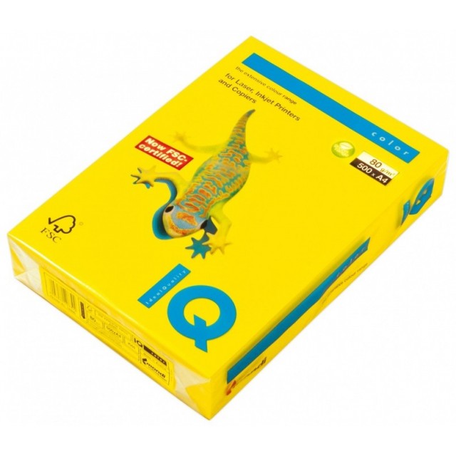Цветна копирна хартия IQ Color IG50 жълт (горчица), наситен, A4 80 гр.